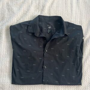 H&M Black Casual Button Down Shirt